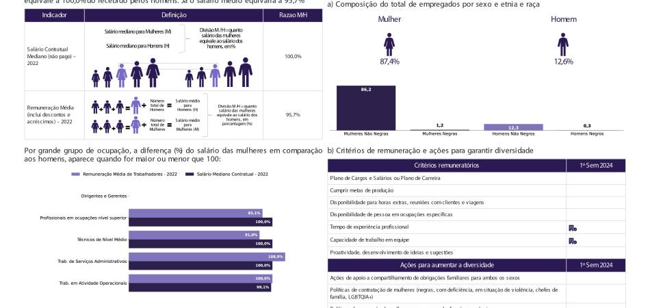 Relatório de Transparência e Igualdade Salarial de Mulheres e Homens – 1º Semestre de 2024.